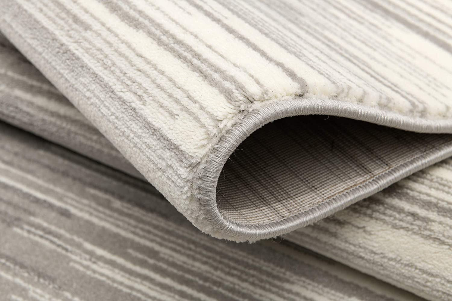 13' Black and Gray Abstract Power Loom Runner Rug-Area Rugs-DECOROLALA