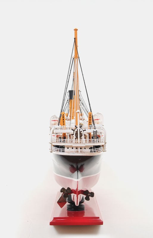 13" Black and Red Solid Wood Hand Painted RMS Empress of Ireland Model Boat-Sculptures-DECOROLALA