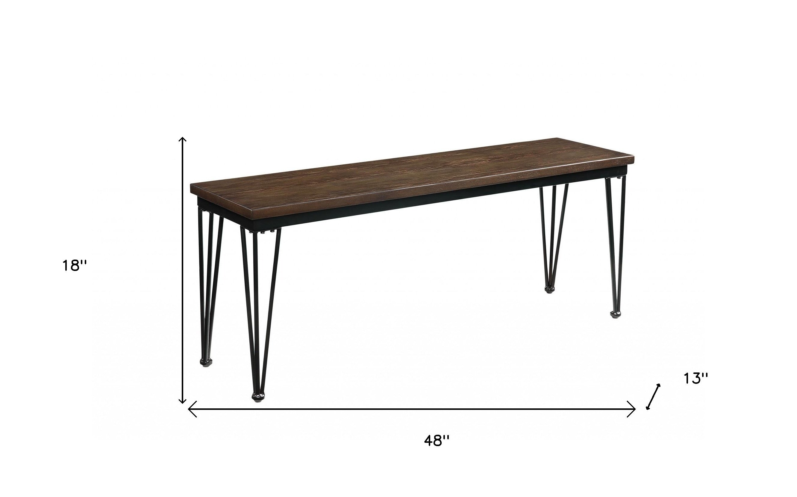 13" Brown and Black Dining bench-Benches-DECOROLALA