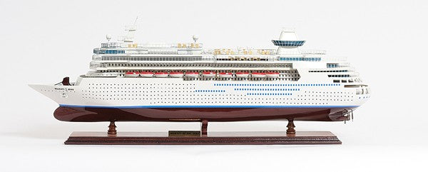 13" Brown and White Majesty of the Seas Boat Hand Painted Decorative Boat-Sculptures-DECOROLALA