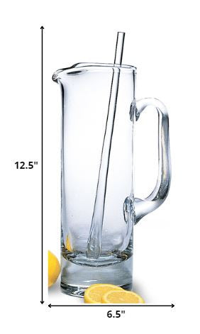 13" Clear Lead Free Crystal Martini Pitcher And Stirrer-Barware and Drinkware-DECOROLALA