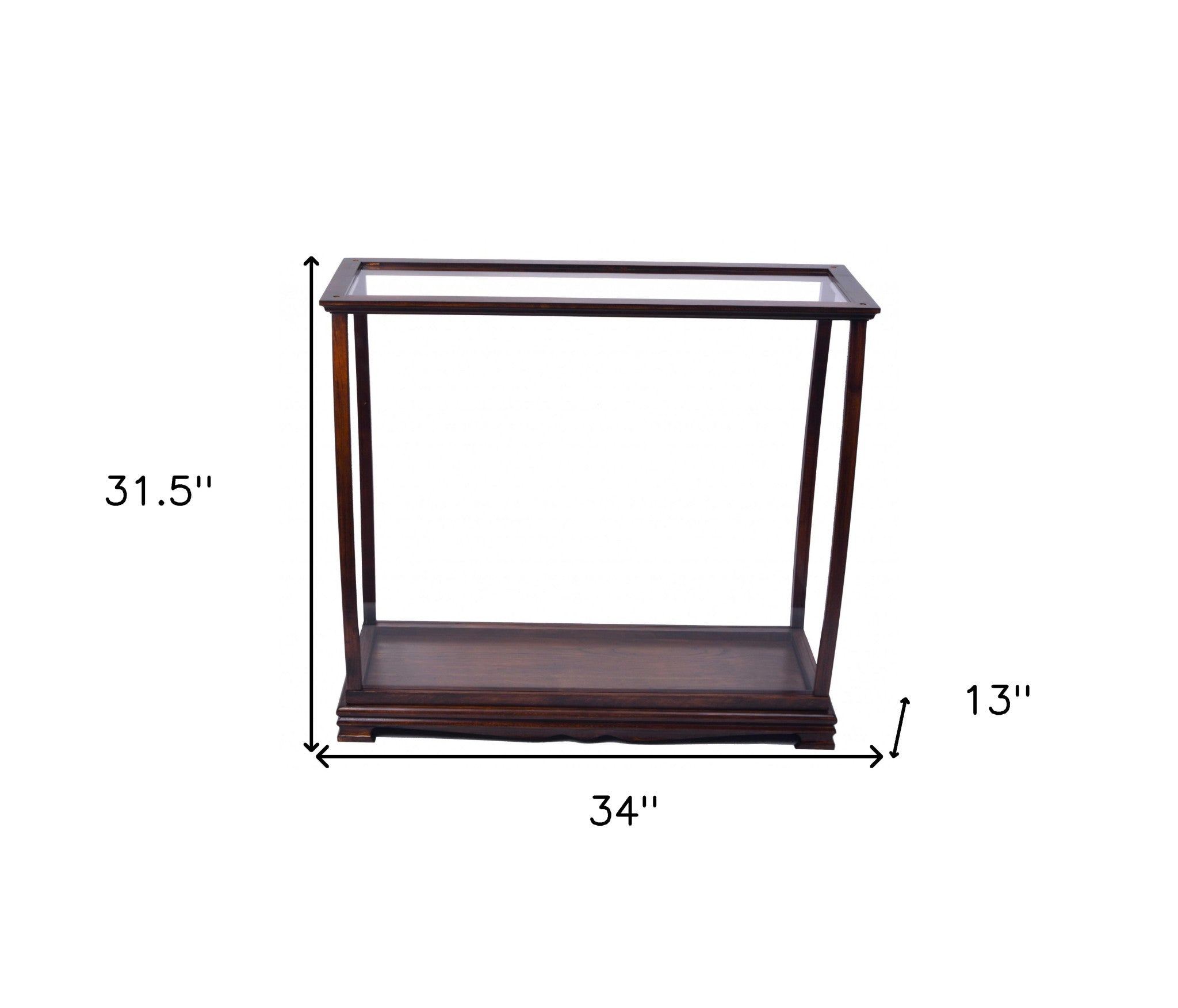 13" Dark Brown And Clear Glass Standard Display Stand-Cabinets-DECOROLALA