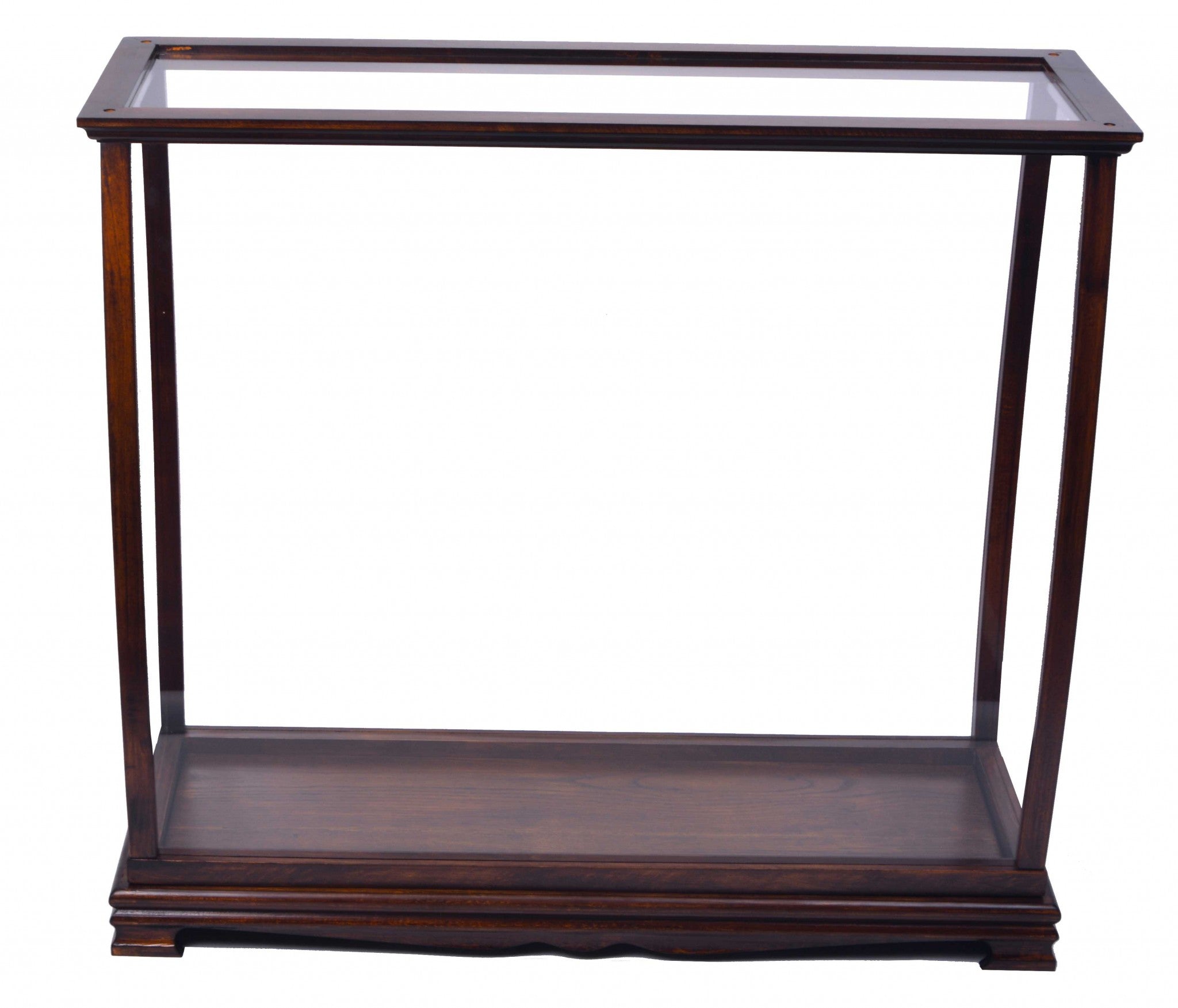 13" Dark Brown And Clear Glass Standard Display Stand-Cabinets-DECOROLALA