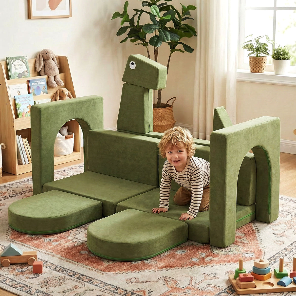 13 Pieces Modular Kids Play Couch for Inspiring Creativity-Kids Chairs-DECOROLALA