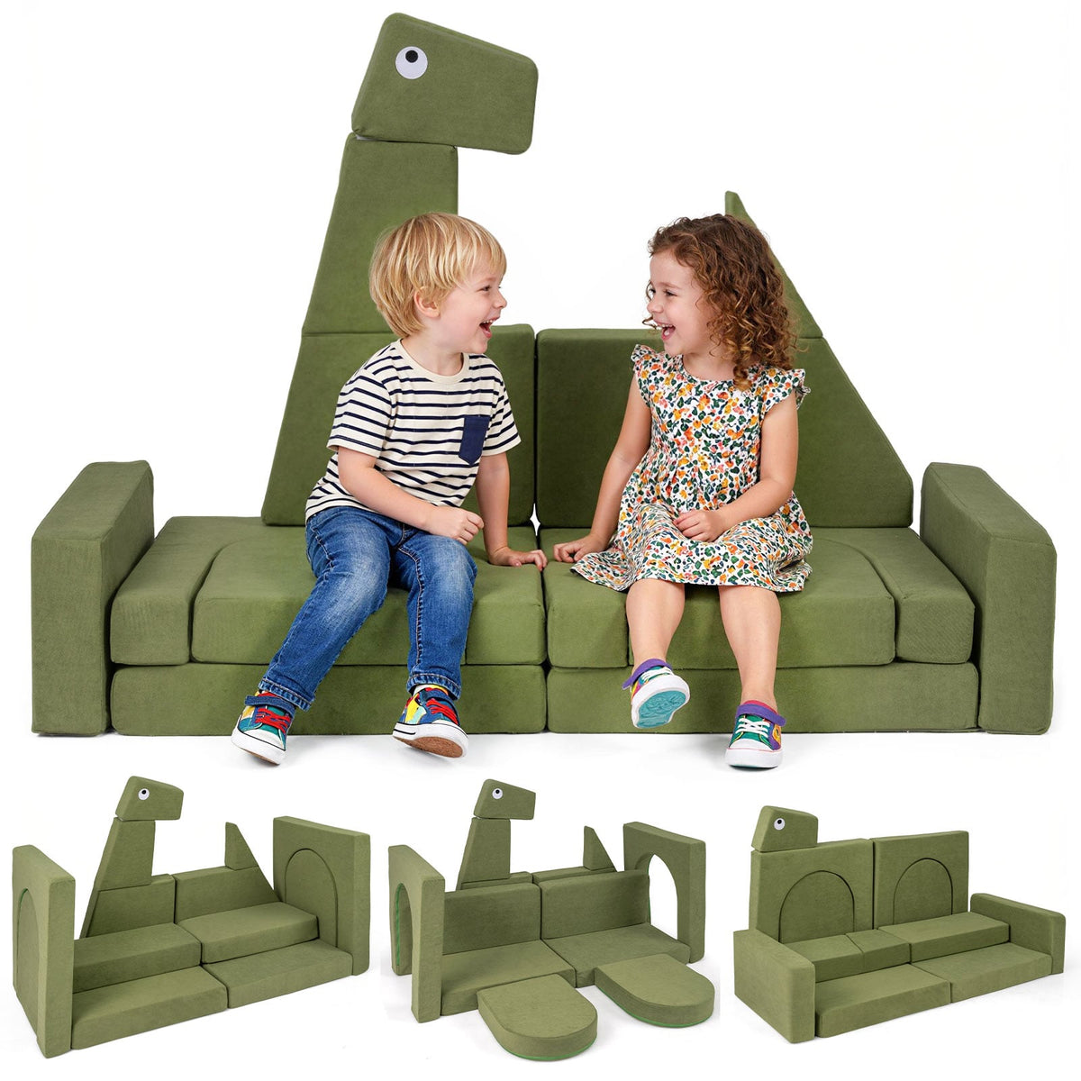 13 Pieces Modular Kids Play Couch for Inspiring Creativity-Kids Chairs-DECOROLALA