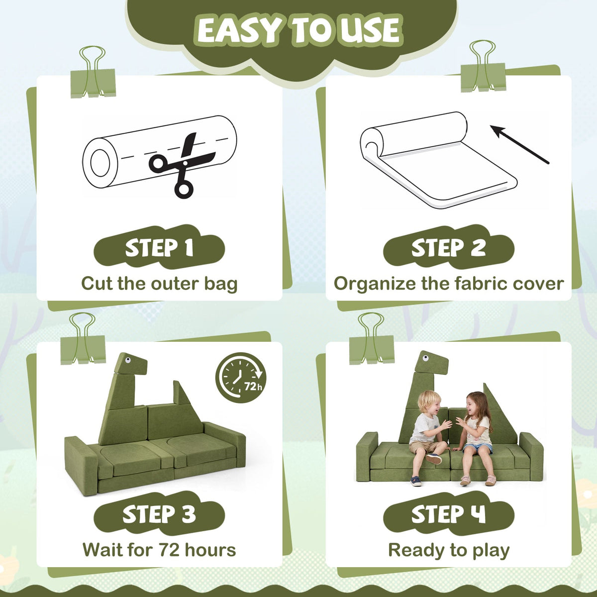 13 Pieces Modular Kids Play Couch for Inspiring Creativity-Kids Chairs-DECOROLALA