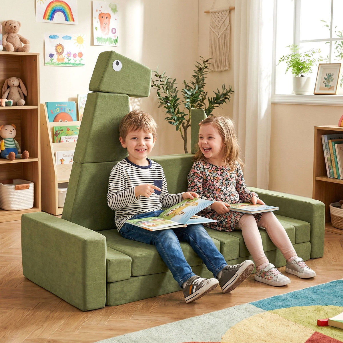 13 Pieces Modular Kids Play Couch for Inspiring Creativity-Kids Chairs-DECOROLALA