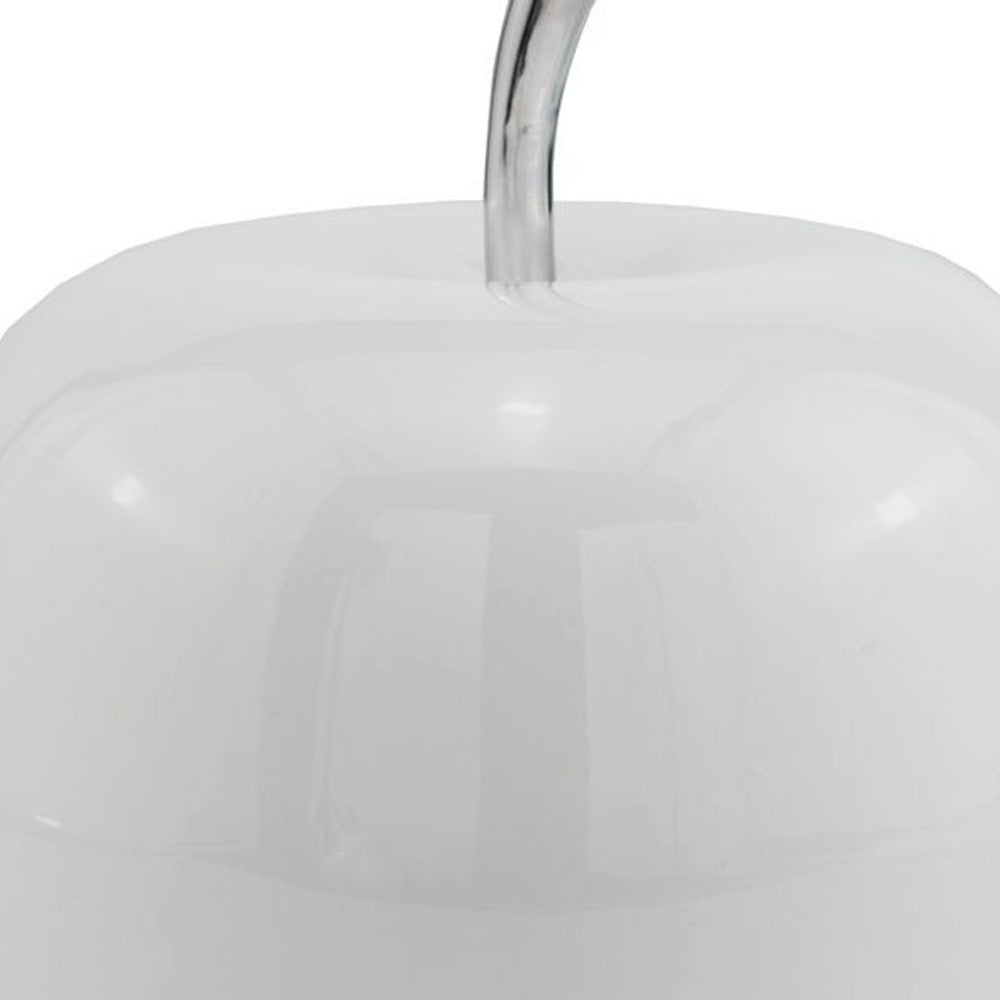 13" Silver Buffed Aluminum Decorative Apple Tabletop Sculpture-Sculptures-DECOROLALA