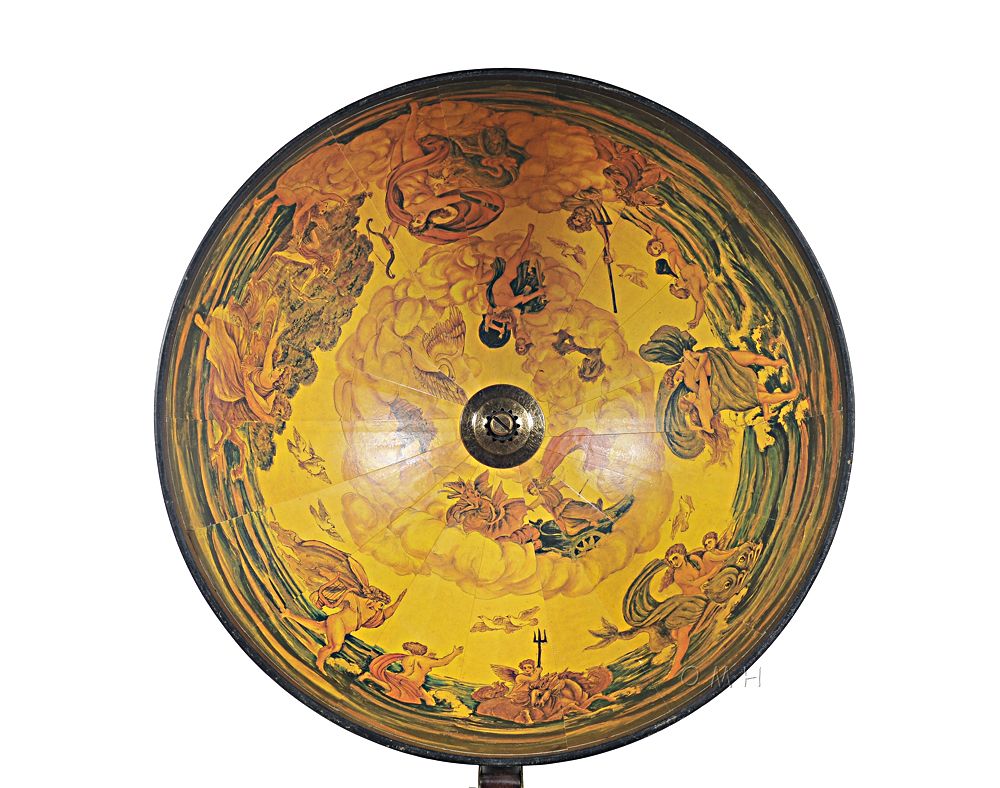 13" X 15" X 19" Red Globe With Chess Holder-Sculptures-DECOROLALA