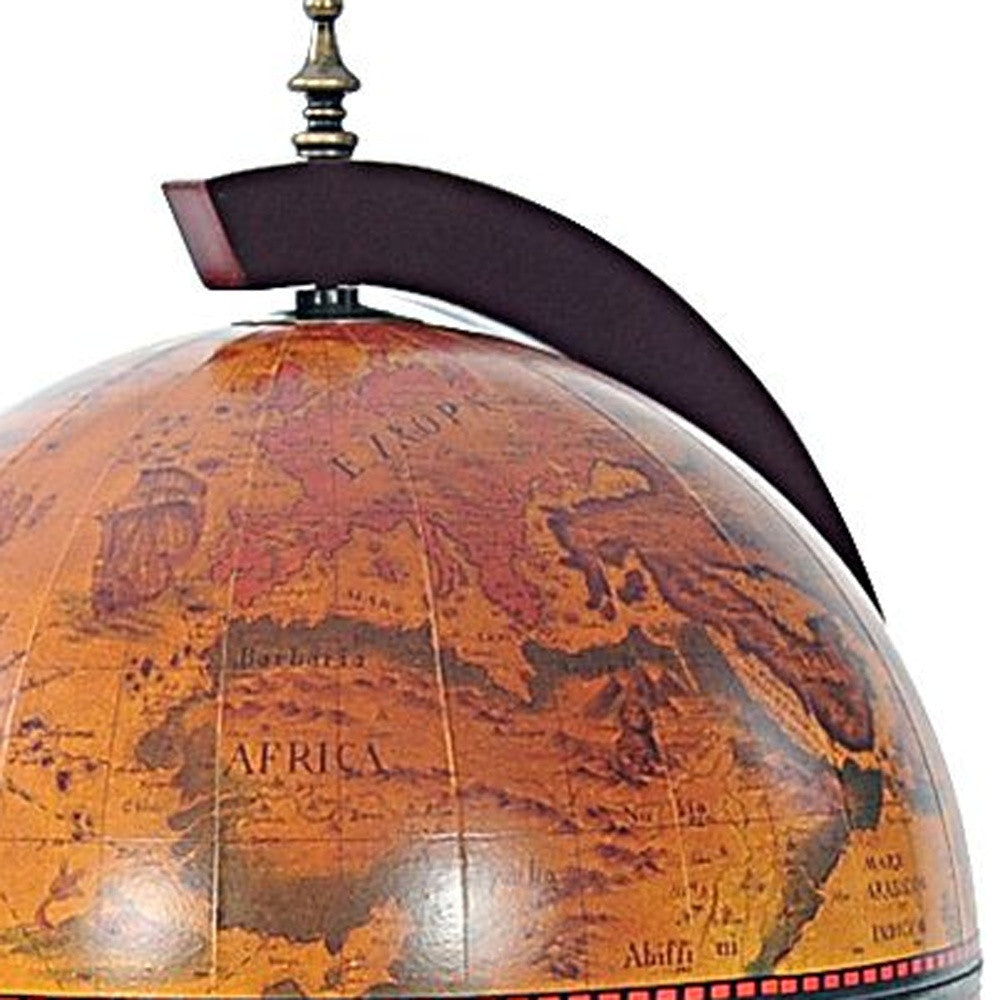 13" X 15" X 19" Red Globe With Chess Holder-Sculptures-DECOROLALA