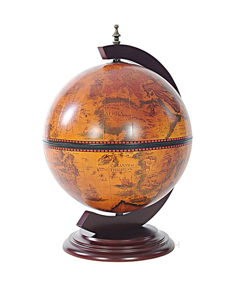 13" X 15" X 19" Red Globe With Chess Holder-Sculptures-DECOROLALA