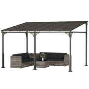 13' x 10' Lean to Gazebo - Wall Mounted Pergola Brown-Gazebo-DECOROLALA