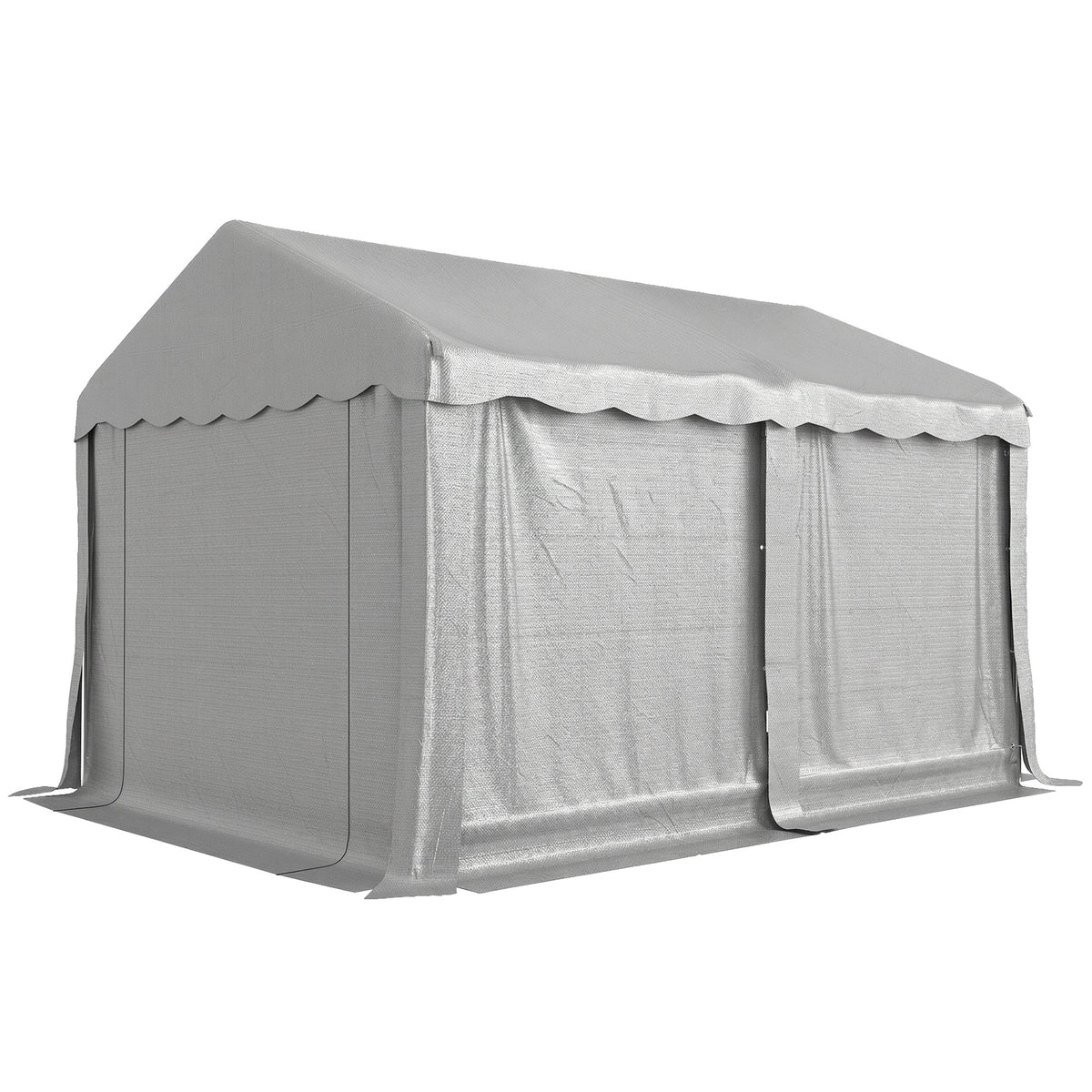 13' x 10' Portable Storage Shed Tent - Light Grey PE Fabric-Patio & Garden > Lawn & Garden > Sheds > Portable Shed-DECOROLALA