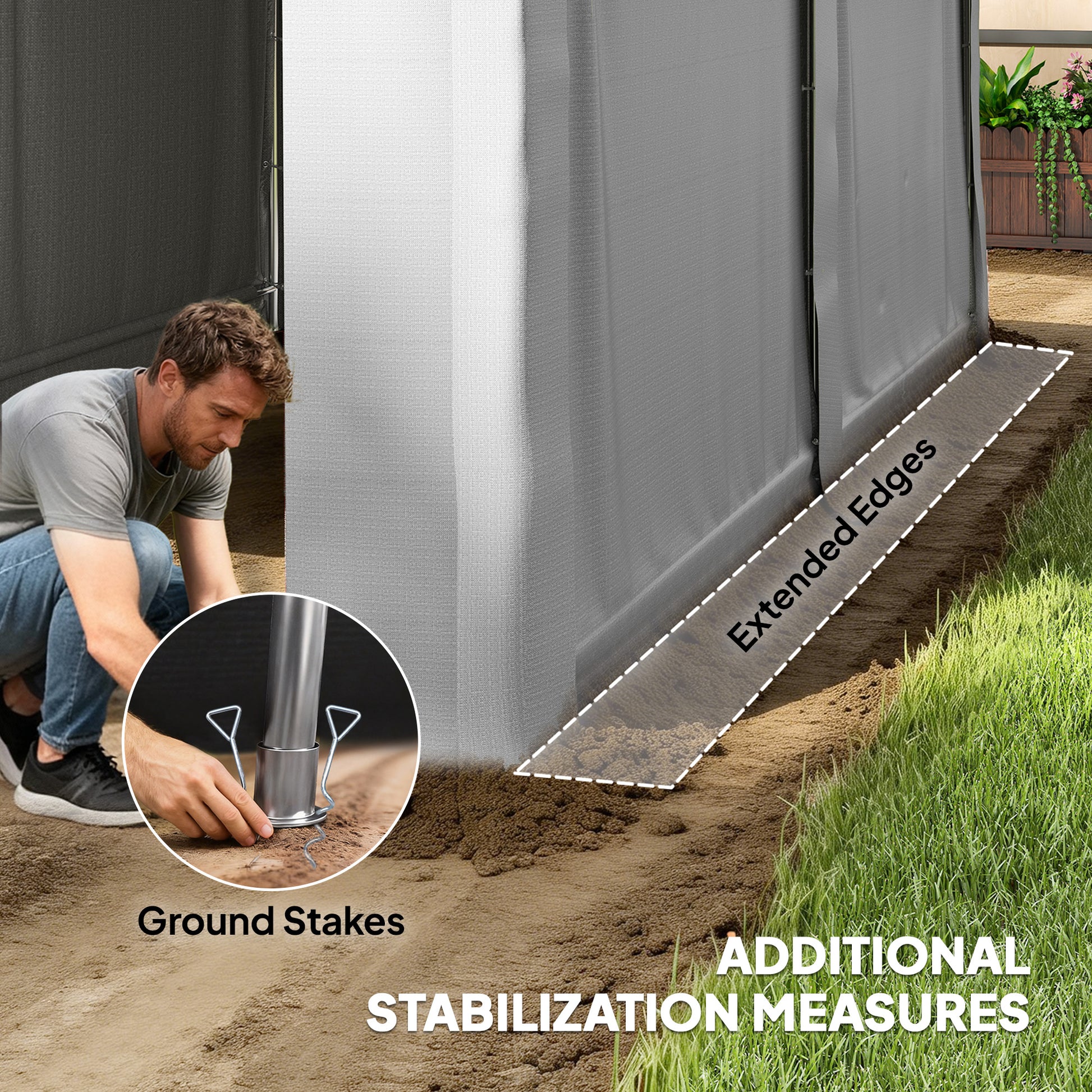 13' x 10' Portable Storage Shed Tent - Light Grey PE Fabric-Patio & Garden > Lawn & Garden > Sheds > Portable Shed-DECOROLALA