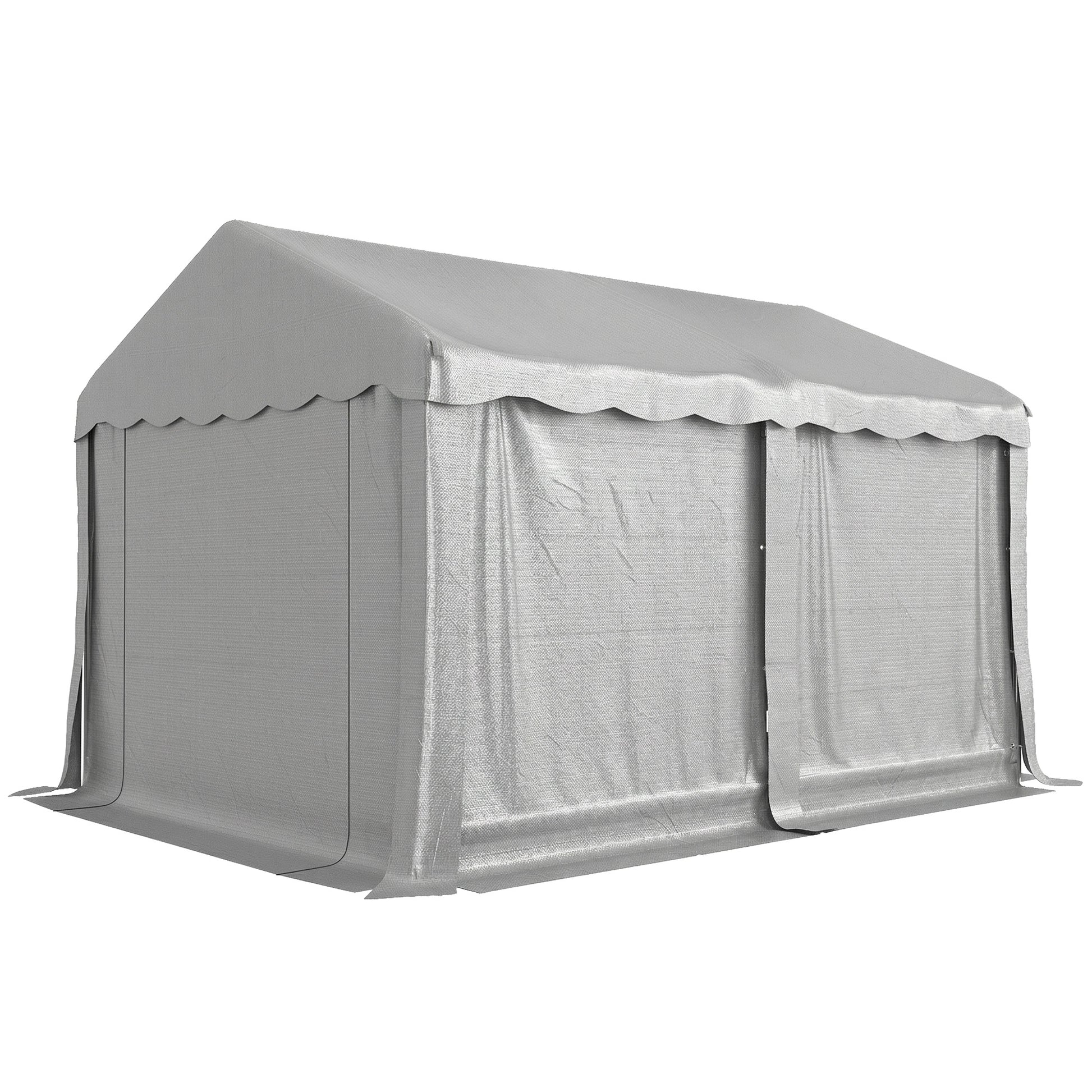 13' x 10' Portable Storage Shed Tent - Light Grey PE Fabric-Patio & Garden > Lawn & Garden > Sheds > Portable Shed-DECOROLALA