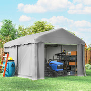 13' x 10' Portable Storage Shed Tent - Light Grey PE Fabric-Patio & Garden > Lawn & Garden > Sheds > Portable Shed-DECOROLALA