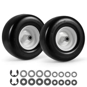 13 x 6.50-6 Flat Free Tires and Wheels 2 Pack Solid Rubber Tires-White-Garden Tools-DECOROLALA