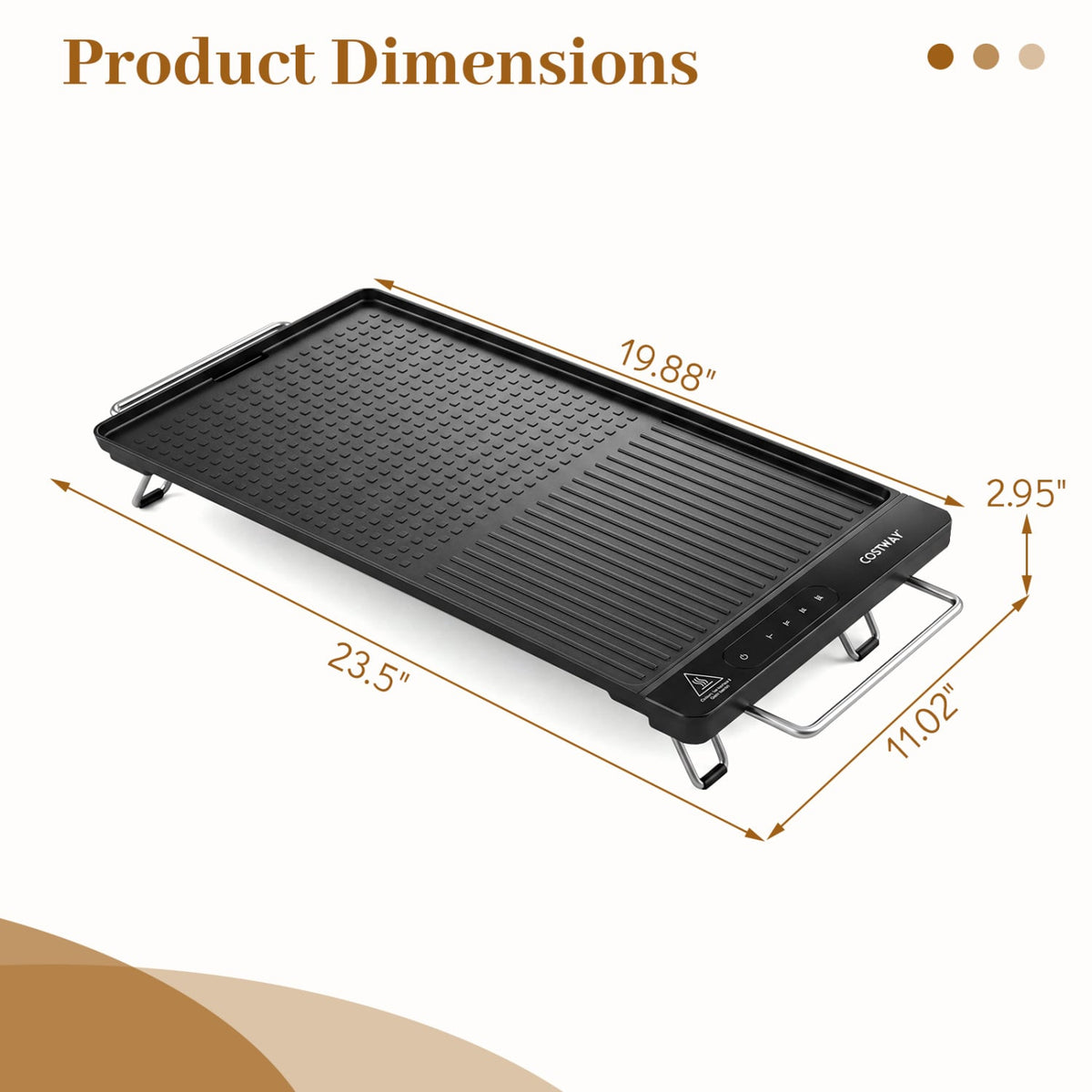 1300W Indoor Electric Grill with Removable Touch Panel-Black-Kitchen Appliances-DECOROLALA