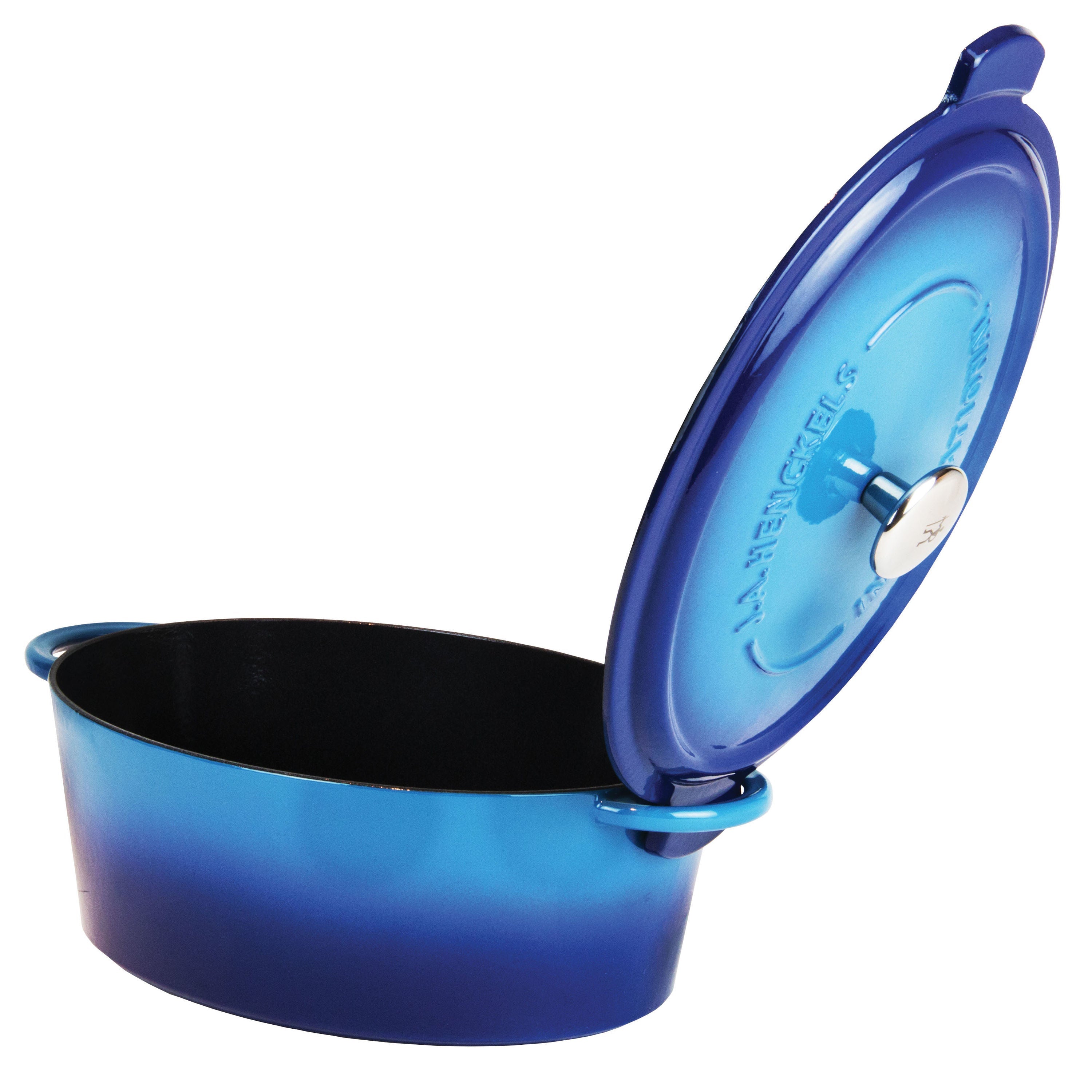 HENCKELS Cast Iron 4.4 L Cast Iron Oval French Oven, Blue-n/a-DECOROLALA