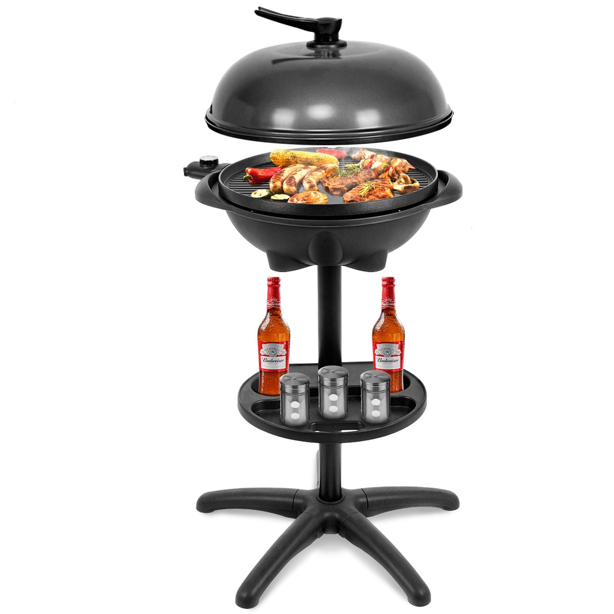1350 W Outdoor Electric BBQ Grill with Removable Stand Easy to Install-Black-Outdoor Grills-DECOROLALA