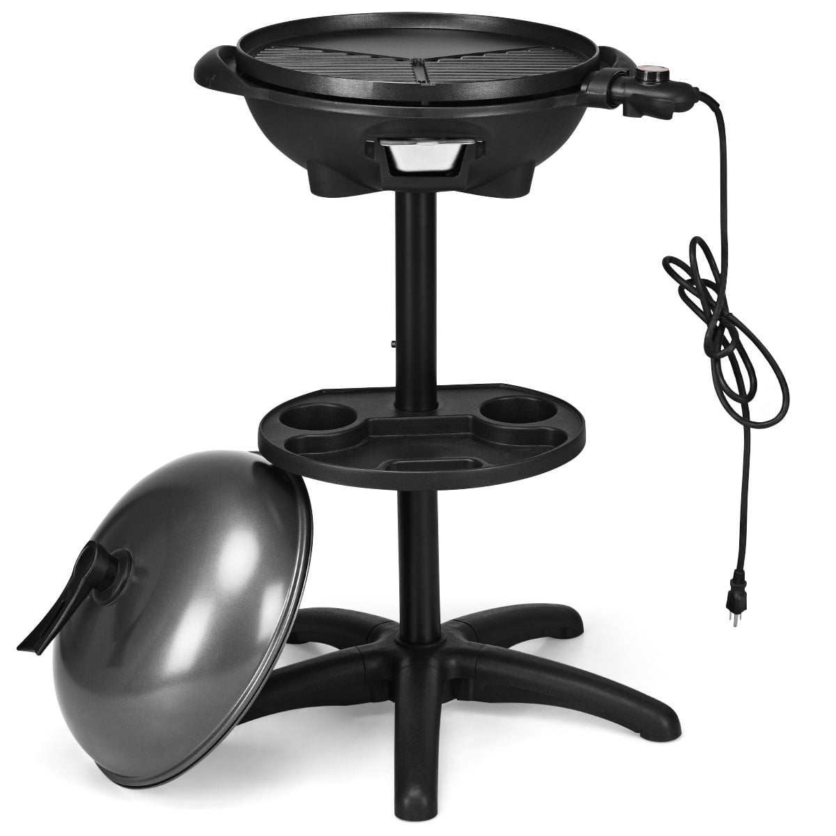 1350 W Outdoor Electric BBQ Grill with Removable Stand Easy to Install-Black-Outdoor Grills-DECOROLALA