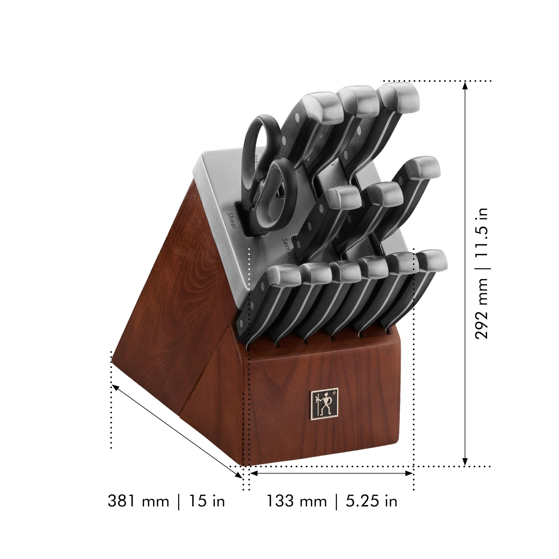 HENCKELS Statement 14 Piece Self Sharpening Block Set, Brown-n/a-DECOROLALA