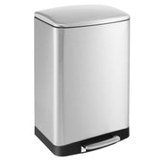 13.2 Gal Stainless Steel Trash Can with Lock Device-Sliver-Kitchen Trash Cans-DECOROLALA