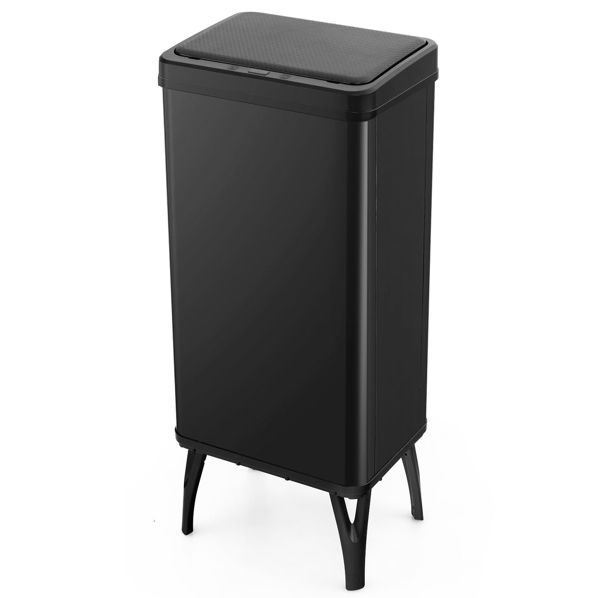13.2 Gallon Stainless Steel Trash Can with Stay-on Lid and Soft Closure-Black-Kitchen Trash Cans-DECOROLALA