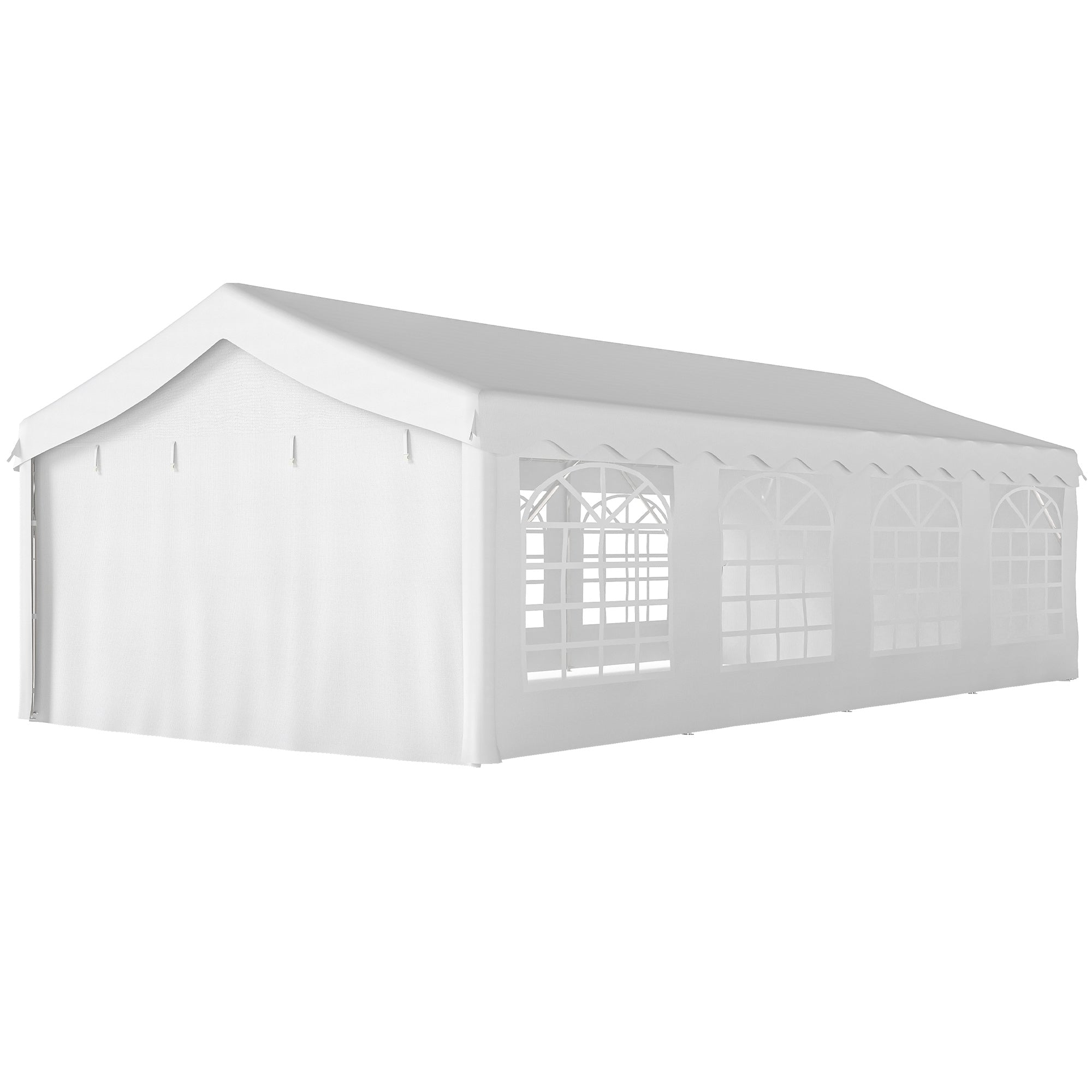 13'x26' Heavy Duty Party Tent & Carport - White PE Steel-Patio & Garden > Wedding & Events Tents > Canopy Tents-DECOROLALA