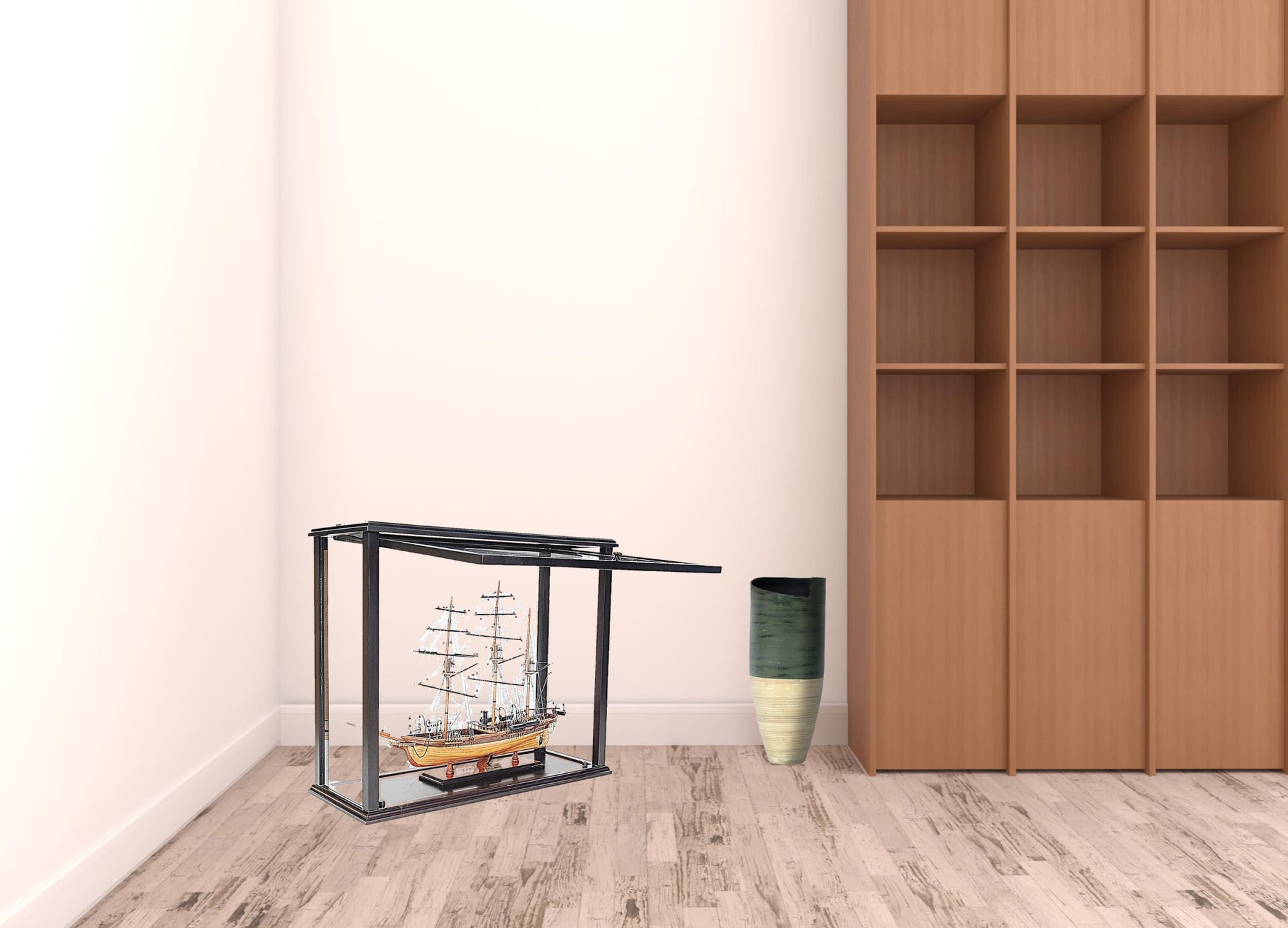 14" Black Glass Standard Display Stand-Cabinets-DECOROLALA