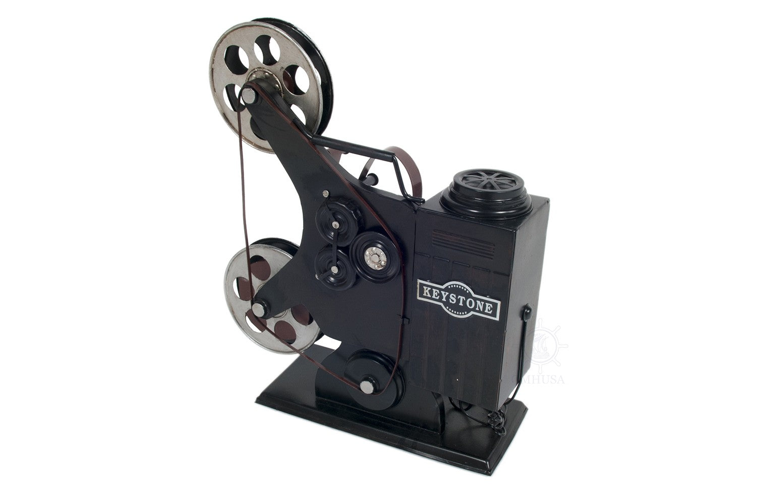 14" Black Metal Hand Painted Figurine Tabletop Sculpture-Sculptures-DECOROLALA