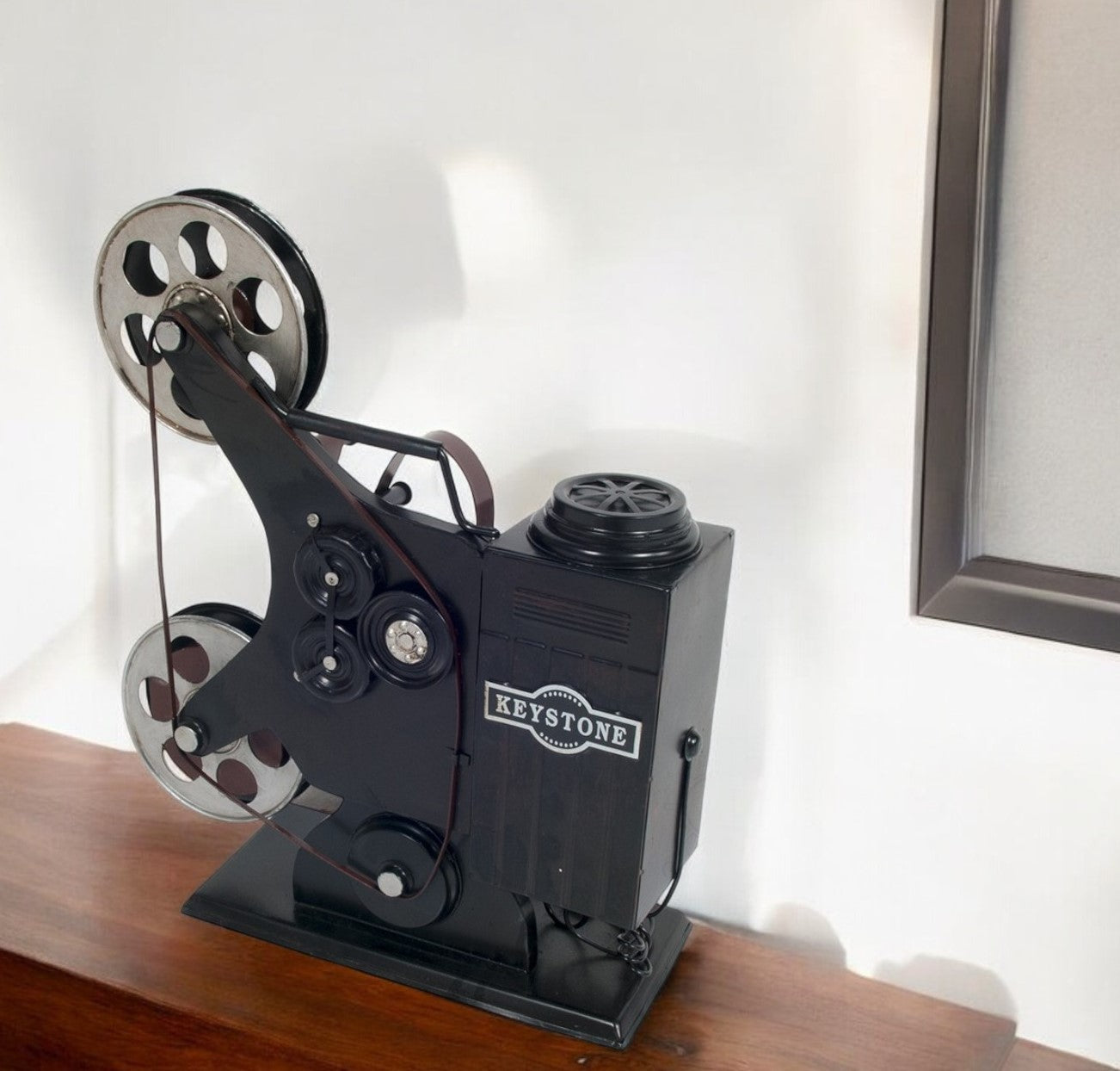 14" Black Metal Hand Painted Figurine Tabletop Sculpture-Sculptures-DECOROLALA