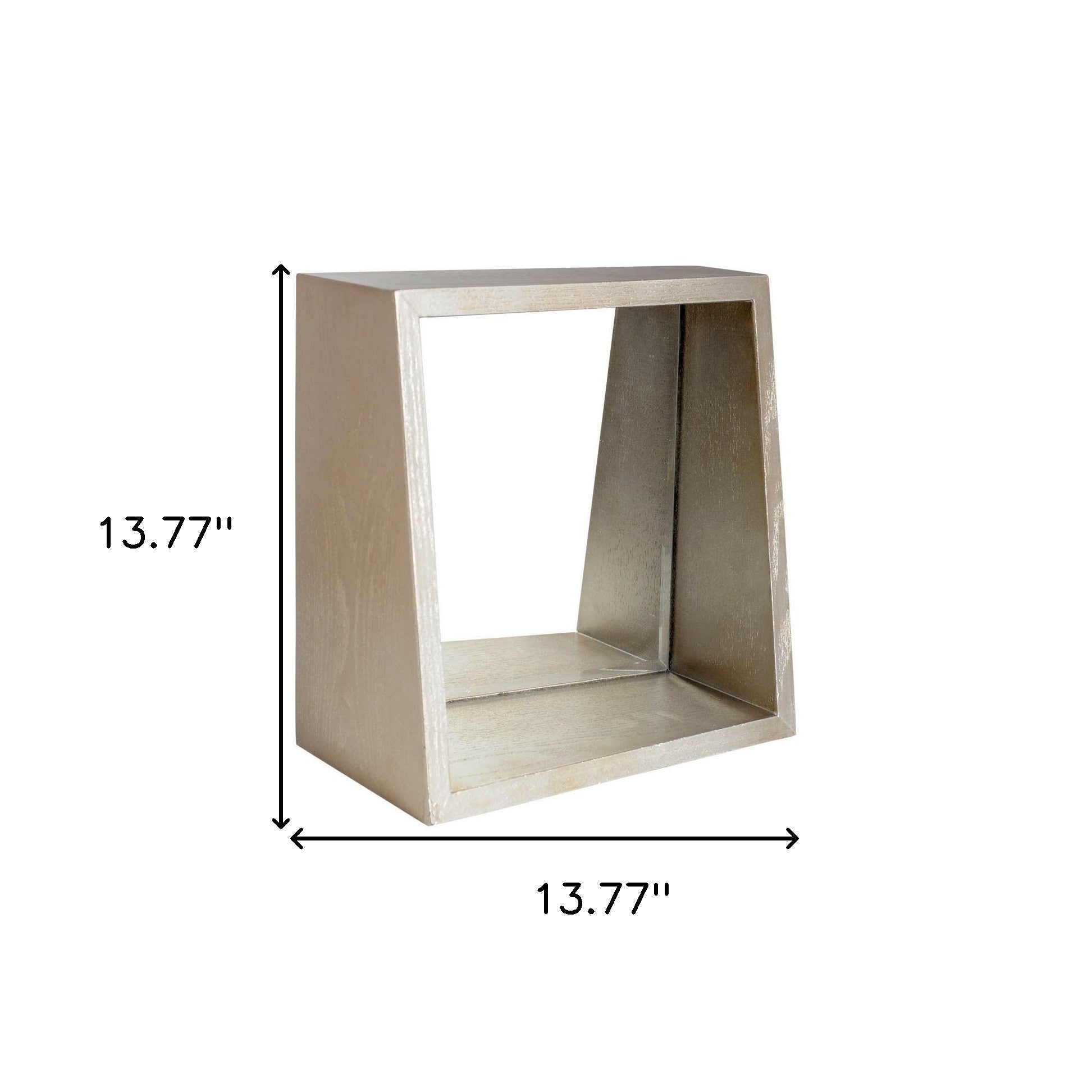 14" Champagne Wood Box Framed Accent Mirror-Mirrors-DECOROLALA