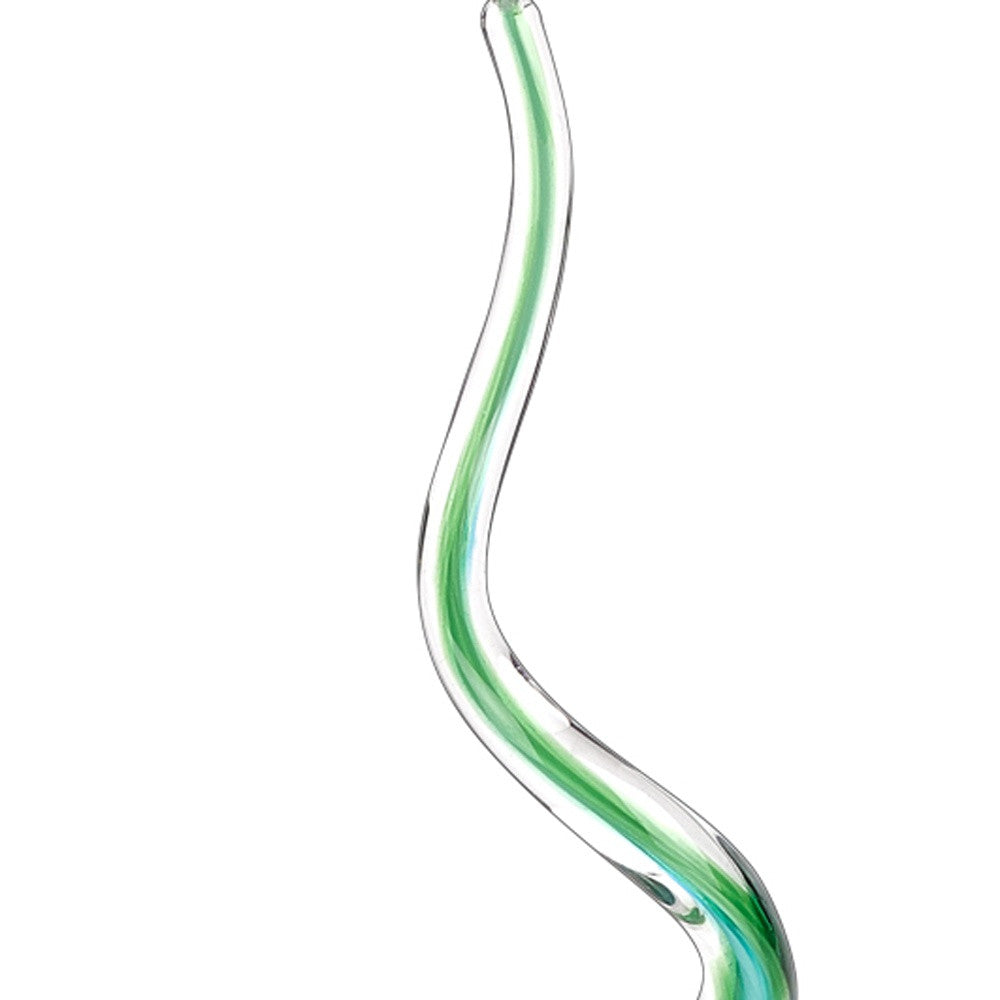 14" Clear Red Blue Yellow Murano Glass Modern Abstract Tabletop Sculpture-Sculptures-DECOROLALA