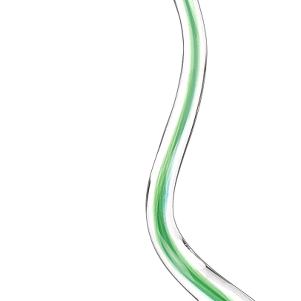 14" Clear Red Blue Yellow Murano Glass Modern Abstract Tabletop Sculpture-Sculptures-DECOROLALA