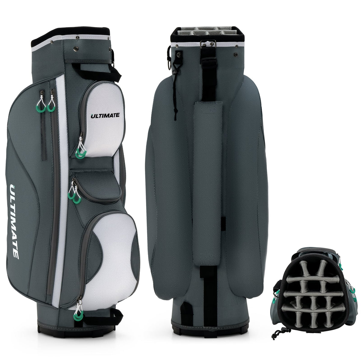 14 Dividers Golf Cart Bag with 7 Zippered Pocket-Golf-DECOROLALA