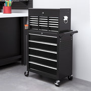 14 Drawer Rolling Tool Chest - Lockable Steel Storage Black-Home Improvement > Tools > Tool Organizers-DECOROLALA