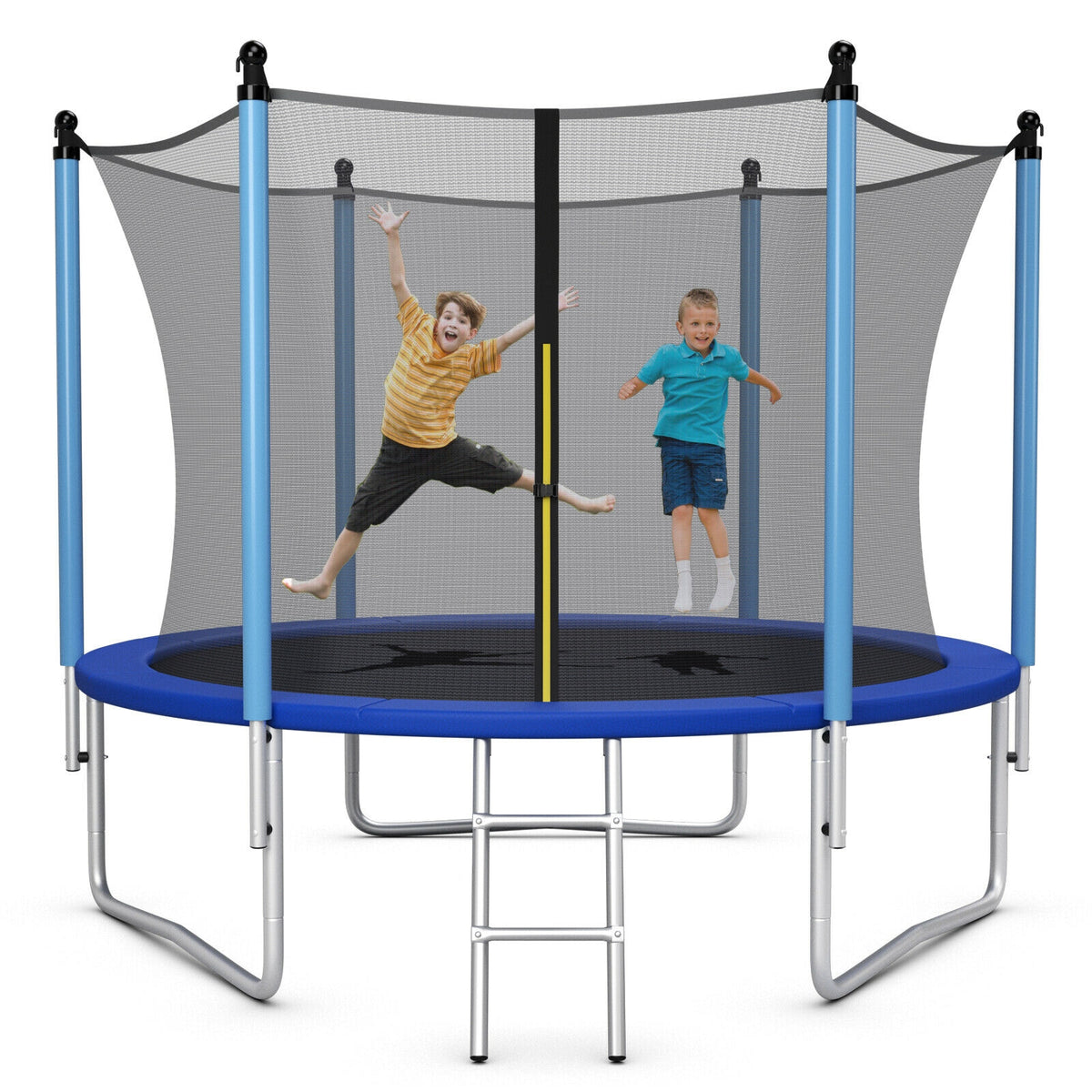 14 Ft Recreational Trampoline with Safety Net and Ladder-Trampolines-DECOROLALA