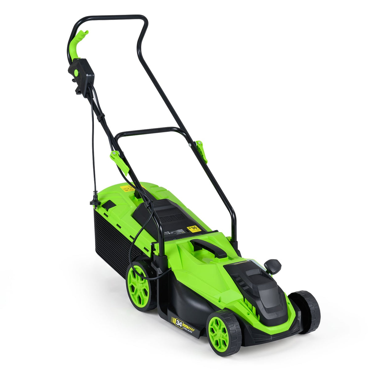 14-Inch 12-Amp Corded Electric Lawn Mower w/ 5-Position Height Adjustment-Green-Lawn Care Tools-DECOROLALA