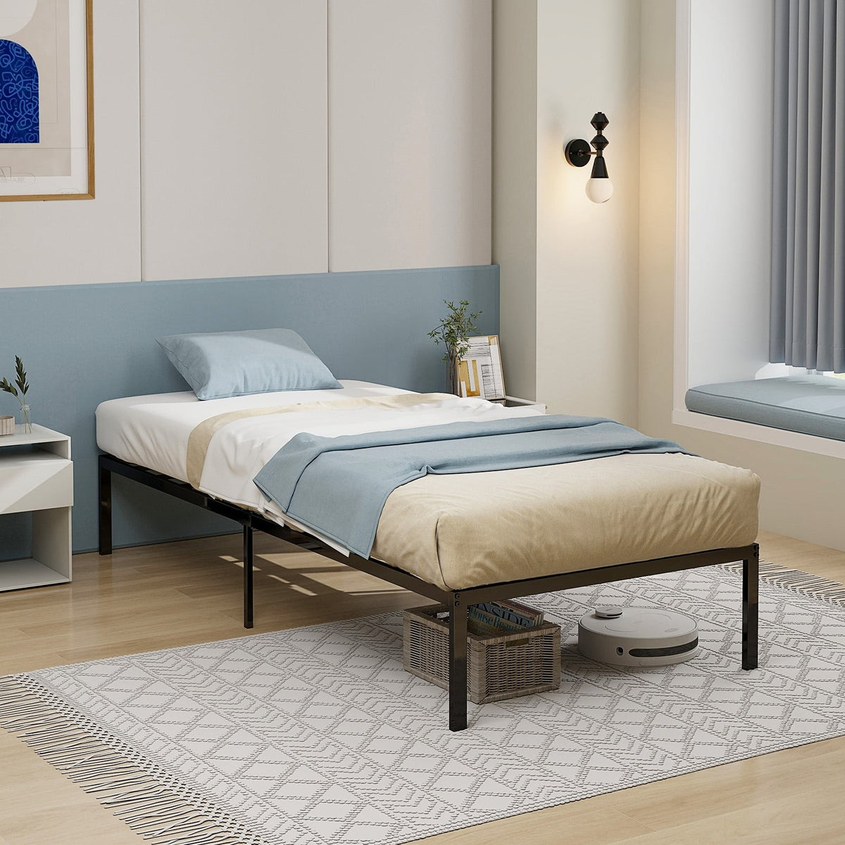 14 Inch Heavy Duty Metal Platform-Simple Bed Frame-DECOROLALA