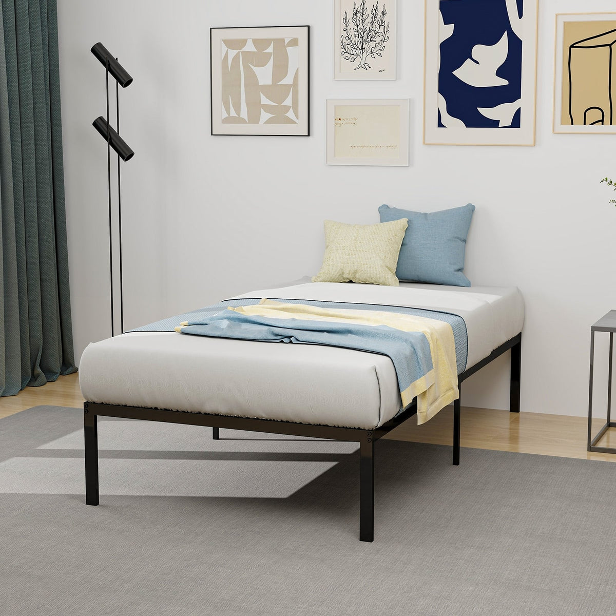 14 Inch Heavy Duty Metal Platform-Simple Bed Frame-DECOROLALA