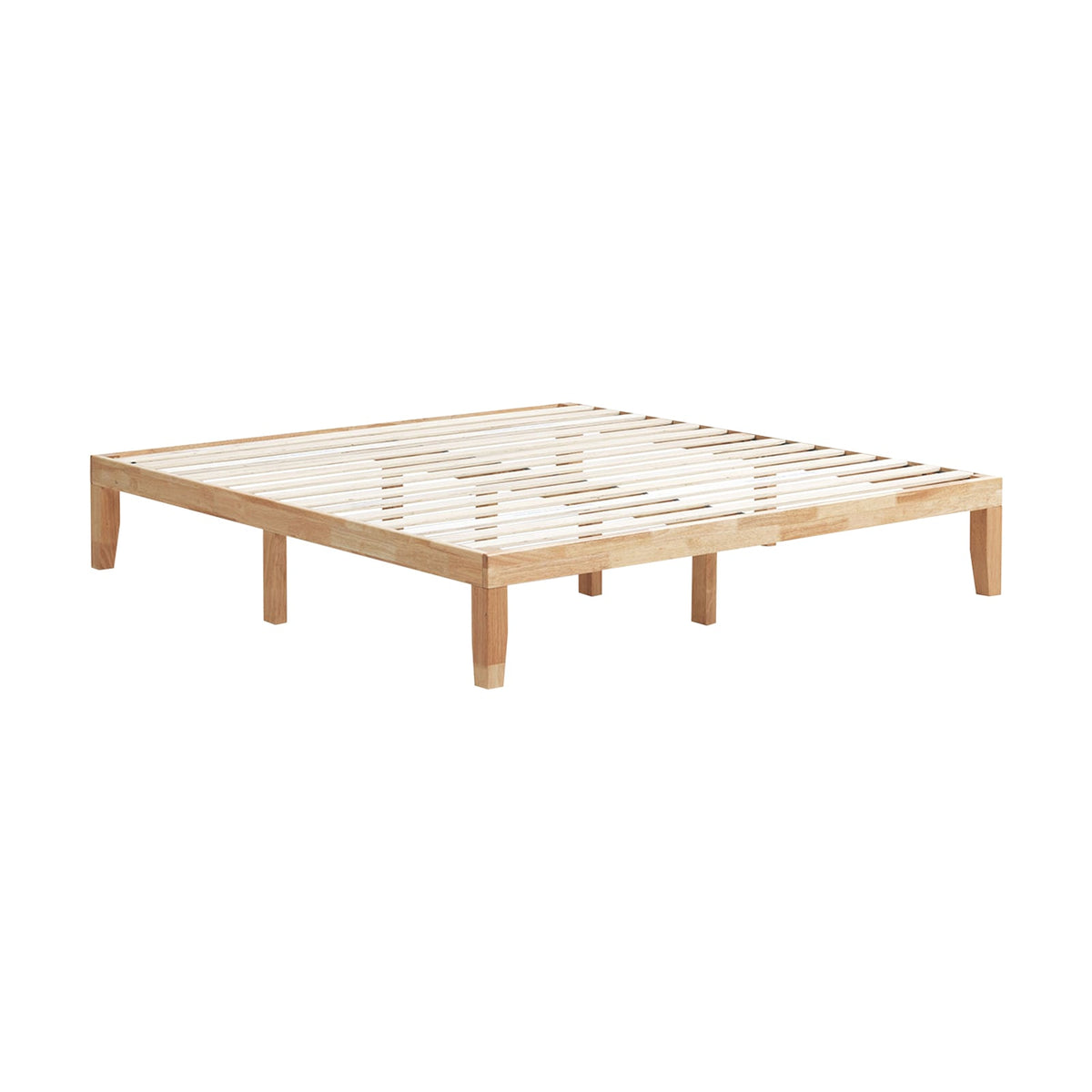 14 Inch King Size Wood Platform Bed Frame-Natural-Simple Bed Frame-DECOROLALA