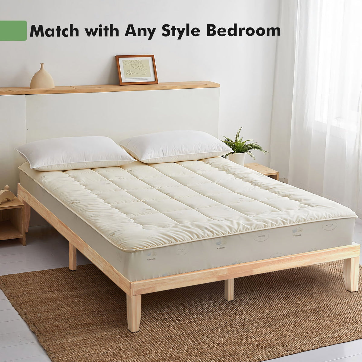 14 Inch King Size Wood Platform Bed Frame-Simple Bed Frame-DECOROLALA
