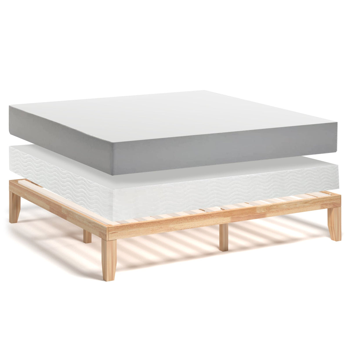 14 Inch King Size Wood Platform Bed Frame-Simple Bed Frame-DECOROLALA