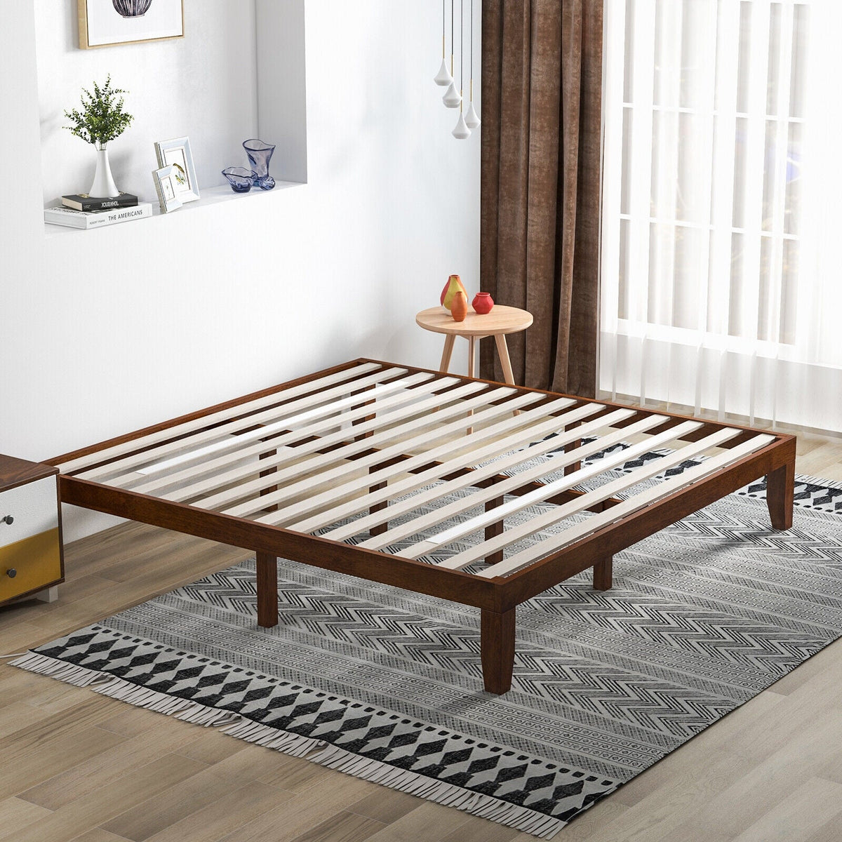 14 Inch King Size Wood Platform Bed Frame-Simple Bed Frame-DECOROLALA