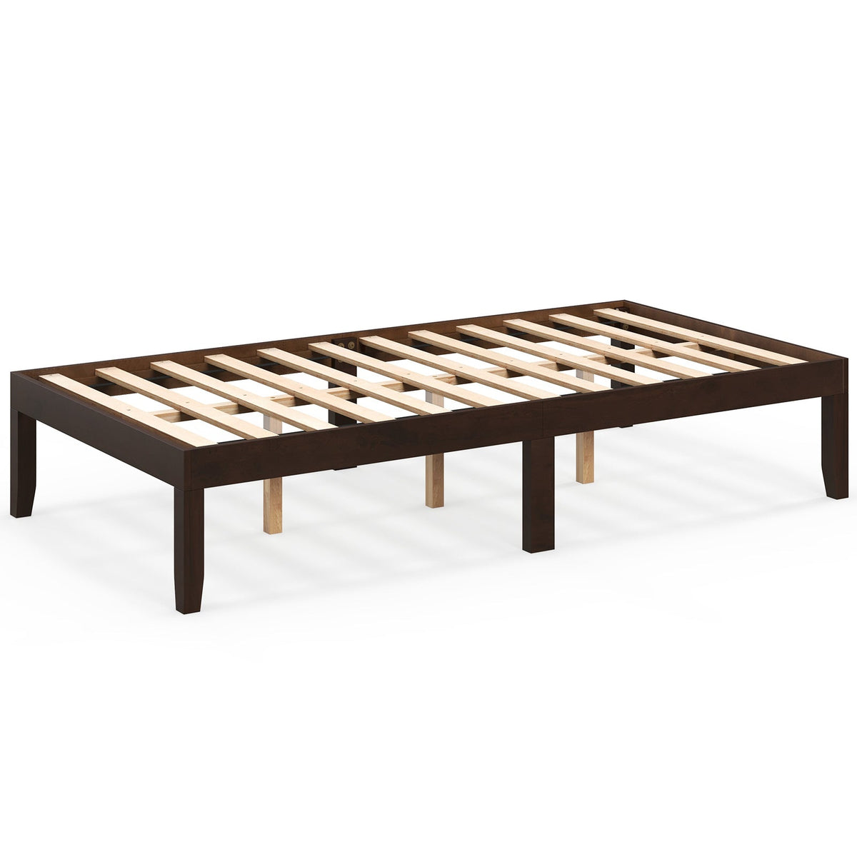 14 Inch Twin Wood Platform Bed Frame with Wooden Slats Support-Simple Bed Frame-DECOROLALA