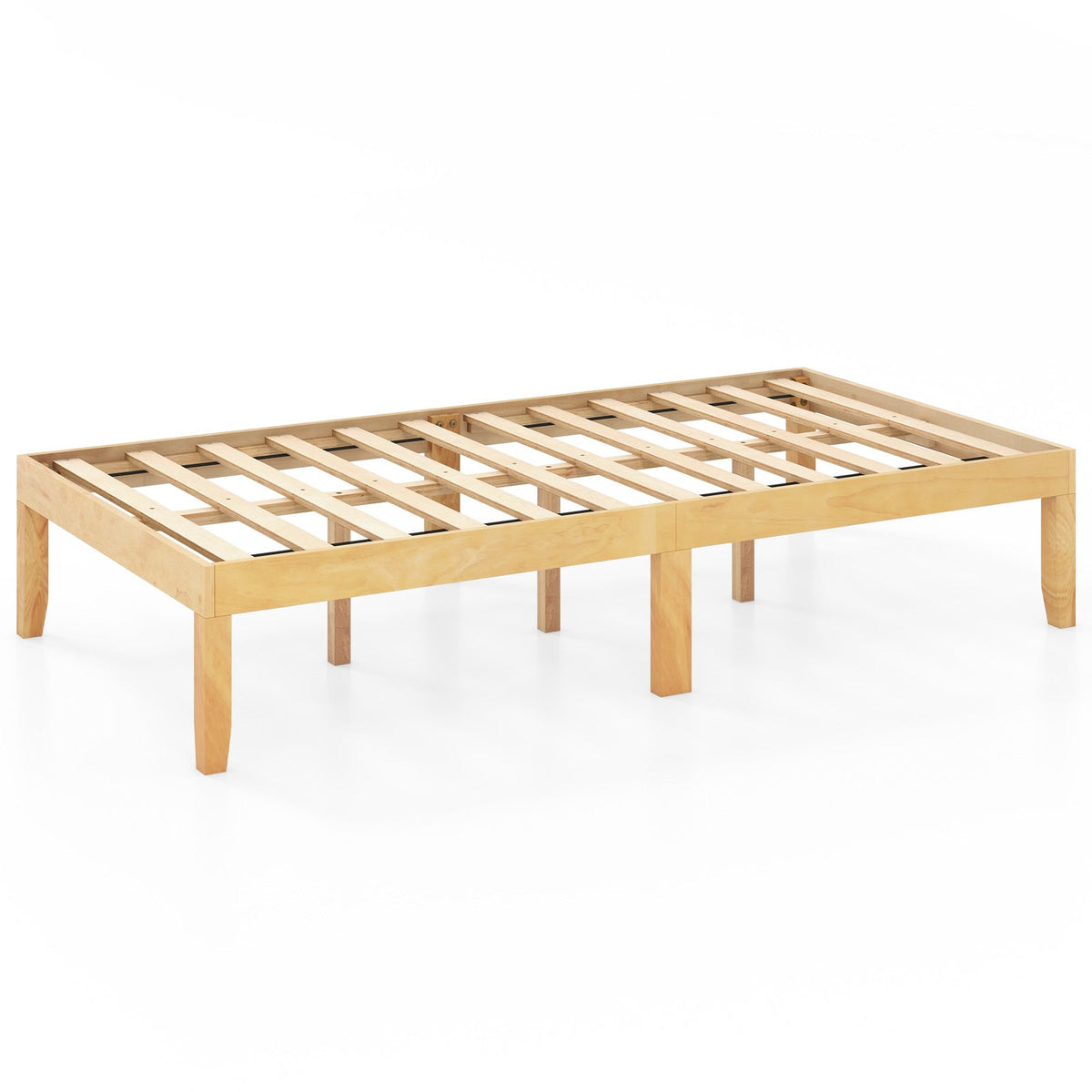 14 Inch Twin Wood Platform Bed Frame with Wooden Slats Support-Simple Bed Frame-DECOROLALA