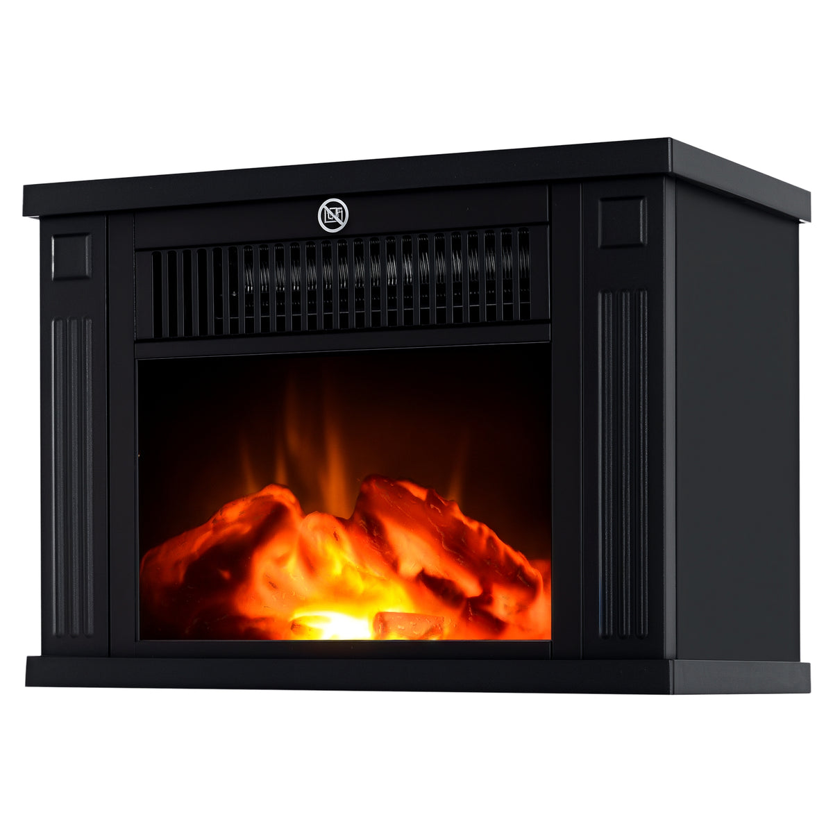 14" Mini Portable Electric Fireplace Heater 1000W - Black-Electric Fireplaces-DECOROLALA