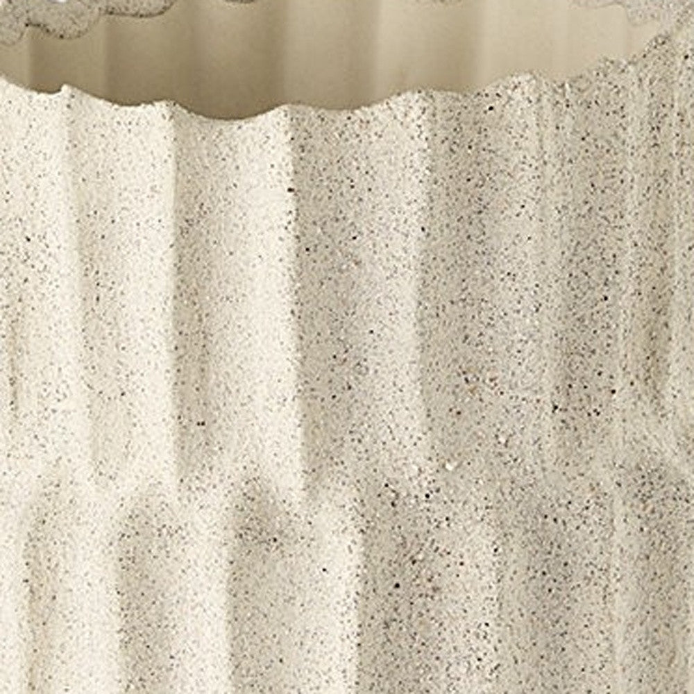 14" Sand Organic Textured Ceramic Cylinder Table Vase-Vases-DECOROLALA
