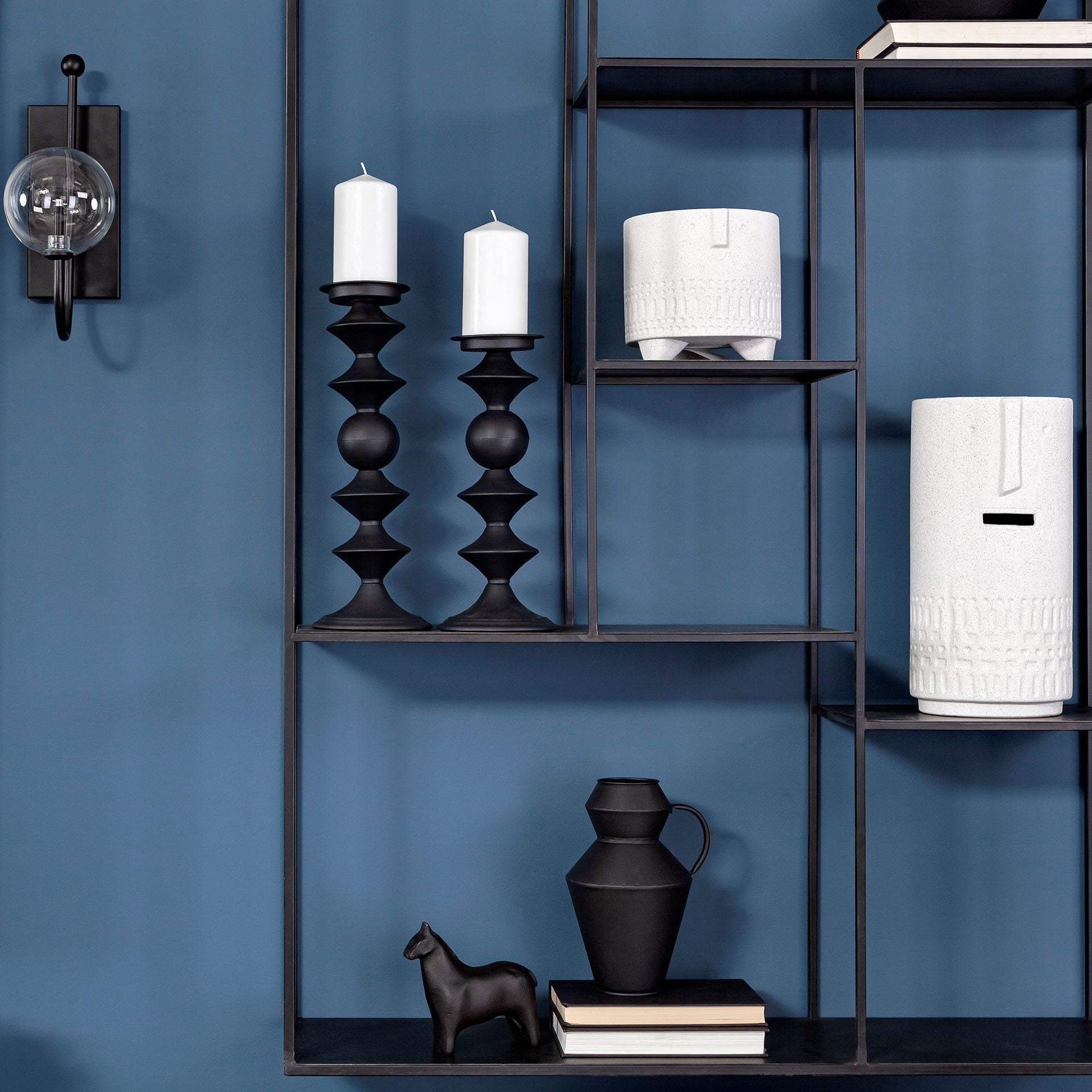 14" White Abstract Cylinder Ceramic Table Vase-Vases-DECOROLALA